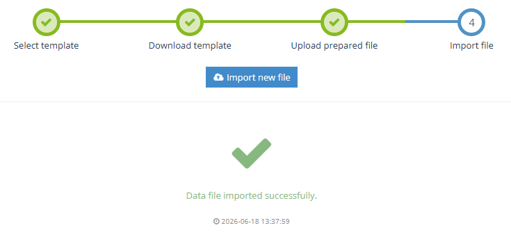 Successful data import